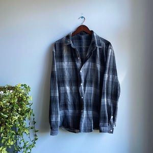 Mens Button Up Plaid Shirt